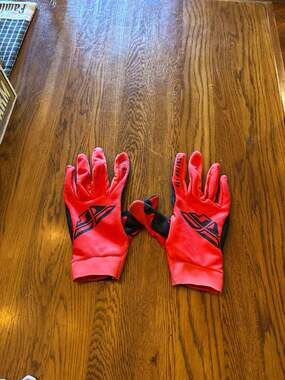 Fly Racing Media Red and Black Motocross Off-Road Gloves